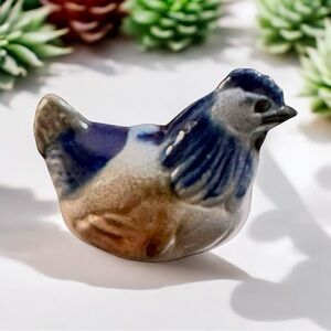 Vintage Handarbeit Salzglasur German Salt-glazed Chicken Figurine